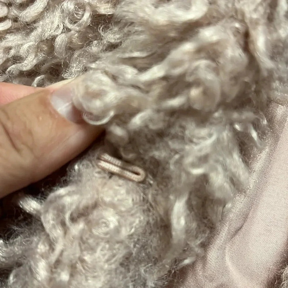 New Faux fur jacket Jessica Simpson 1X lined rose smoke jacket hook eye closure - Picture 5 of 11